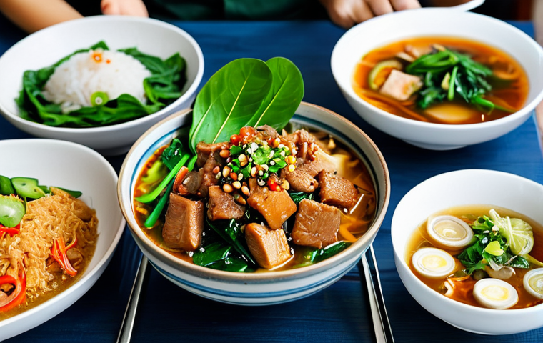 Modern Vietnamese Family Meal**

A vibrant, colorful family dinner scene in a modern Vietnamese home. The table is laden with dishes: cơm (rice), rau muống xào tỏi (stir-fried water spinach with garlic), canh chua (sour soup), and a main course featuring plant-based thịt kho tàu (braised "pork" in coconut water). Focus on happy, healthy-looking family members enjoying the meal. "Safe for work, appropriate content, fully clothed, professional, family-friendly." Include: "perfect anatomy, correct proportions, natural pose, well-formed hands, proper finger count, natural body proportions, high-quality, realistic."

**